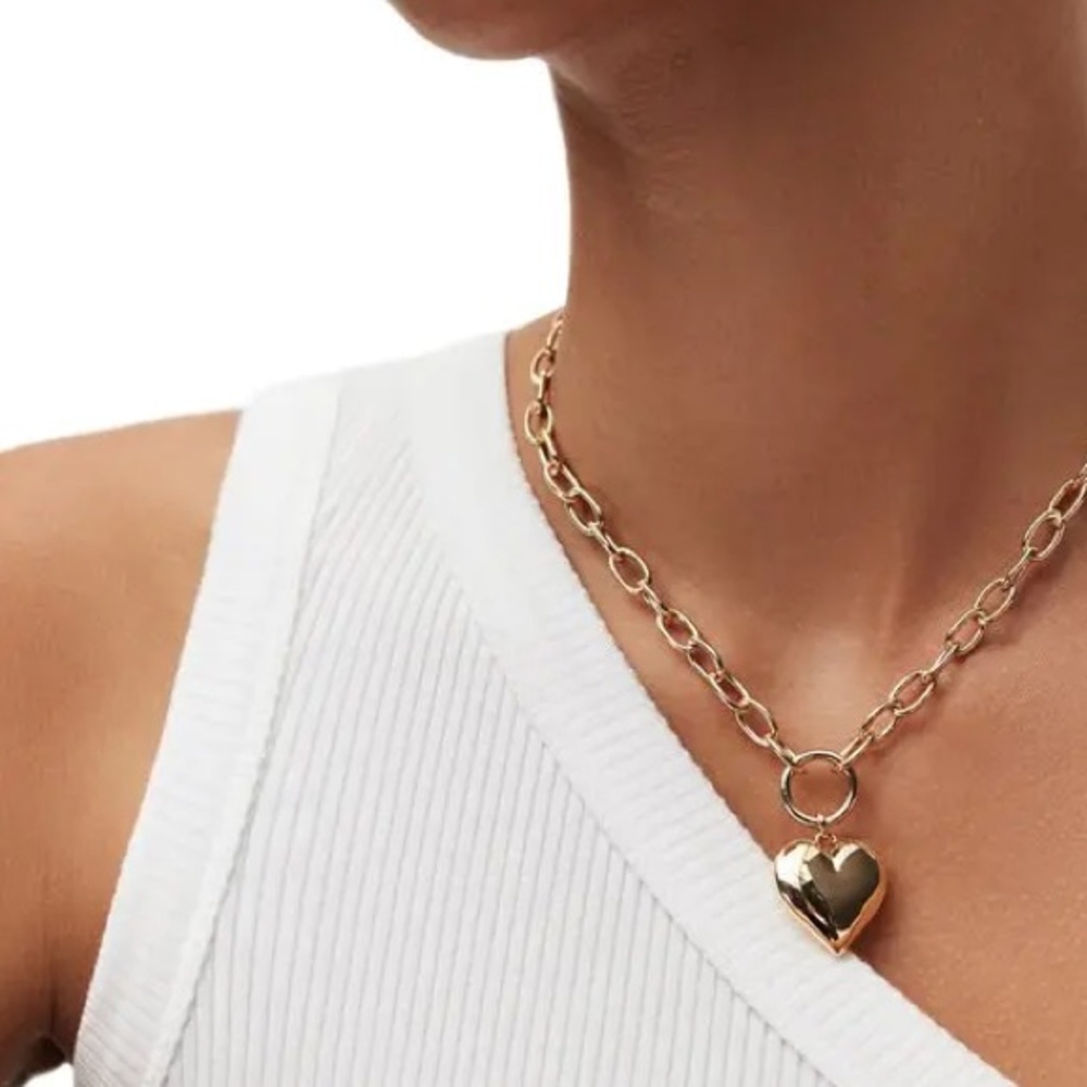 NWT All saints puffy heart pendant necklace